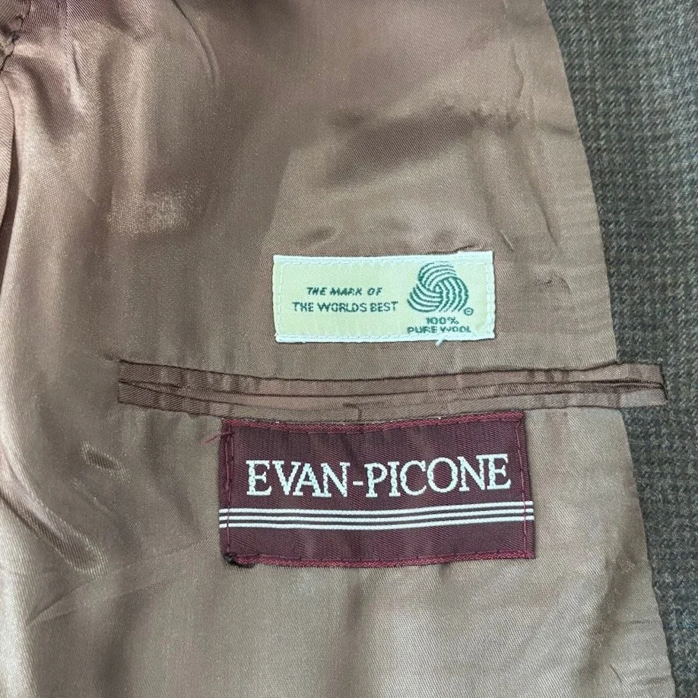 Evan-Picone Blazer Mens 42R Brown Pure Wool Sport Coat Classic Vintage‎ Designer